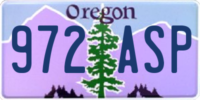 OR license plate 972ASP