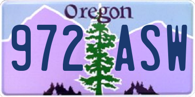 OR license plate 972ASW