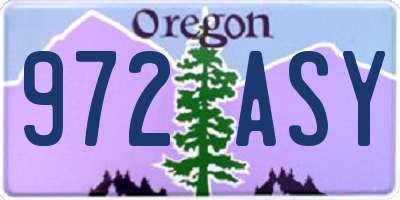 OR license plate 972ASY