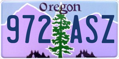 OR license plate 972ASZ