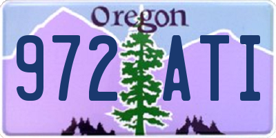 OR license plate 972ATI