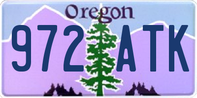 OR license plate 972ATK