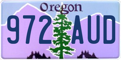 OR license plate 972AUD