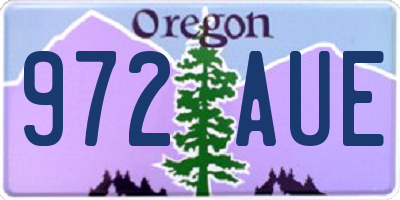 OR license plate 972AUE