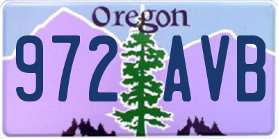 OR license plate 972AVB