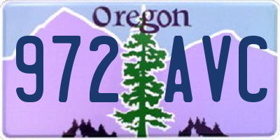 OR license plate 972AVC