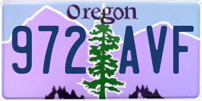 OR license plate 972AVF