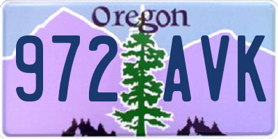 OR license plate 972AVK