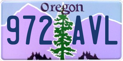OR license plate 972AVL