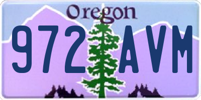 OR license plate 972AVM