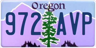OR license plate 972AVP