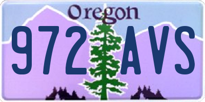 OR license plate 972AVS