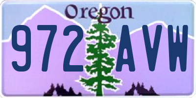 OR license plate 972AVW