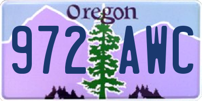 OR license plate 972AWC
