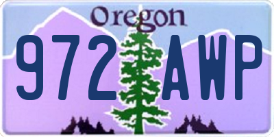 OR license plate 972AWP