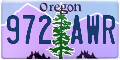 OR license plate 972AWR