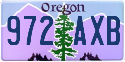 OR license plate 972AXB