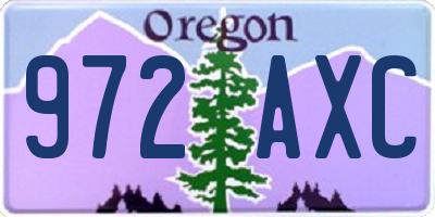 OR license plate 972AXC