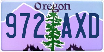 OR license plate 972AXD
