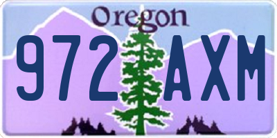 OR license plate 972AXM