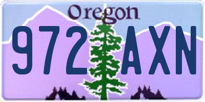 OR license plate 972AXN