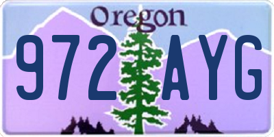 OR license plate 972AYG