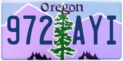 OR license plate 972AYI
