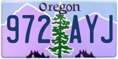 OR license plate 972AYJ
