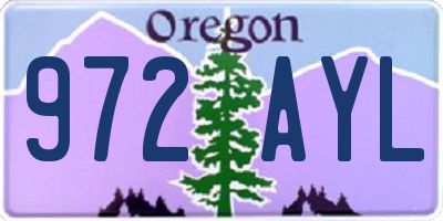 OR license plate 972AYL