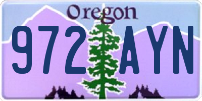 OR license plate 972AYN