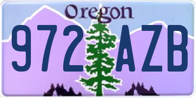 OR license plate 972AZB