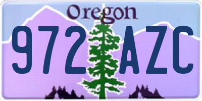 OR license plate 972AZC