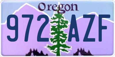 OR license plate 972AZF