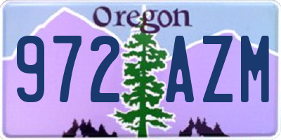 OR license plate 972AZM
