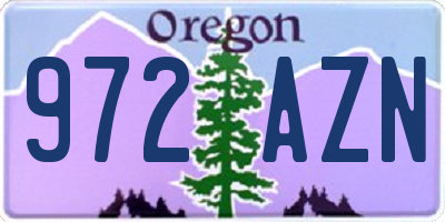 OR license plate 972AZN