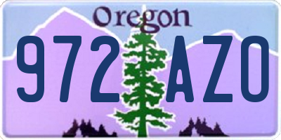 OR license plate 972AZO