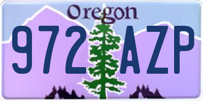 OR license plate 972AZP