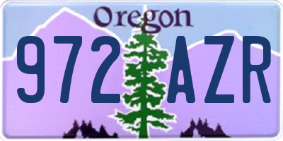 OR license plate 972AZR