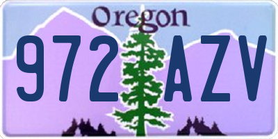 OR license plate 972AZV