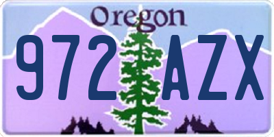 OR license plate 972AZX