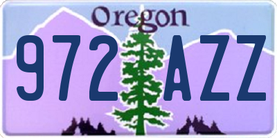 OR license plate 972AZZ