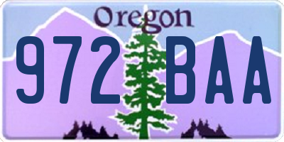OR license plate 972BAA
