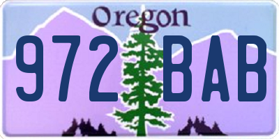 OR license plate 972BAB
