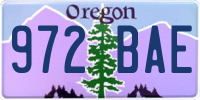 OR license plate 972BAE