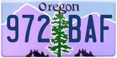 OR license plate 972BAF