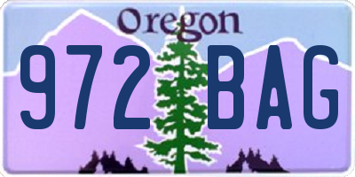 OR license plate 972BAG