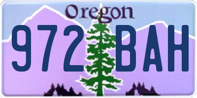 OR license plate 972BAH