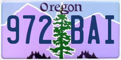 OR license plate 972BAI