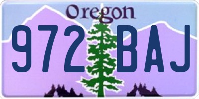 OR license plate 972BAJ