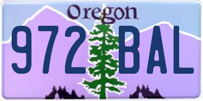 OR license plate 972BAL